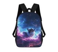 sinyumoney Corgi in Space Wallpaper -3 Mochila Infantil De 17 Pulgadas, Mochila Escolar Con Estampado 3D De Dibujos Animados Para Niños Y Adolescentes.