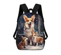 sinyumoney Corgi Xmas Family Mochila Infantil Para Niñas Y Niños, Mochila De Día, Escuela Primaria, Perfecta Para La Vuelta Al Cole O Educación Física, Regalos Y Viajes 17inch