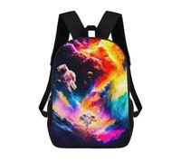 sinyumoney Cosmic Astronaut Journey-6 Mochila Escolar Para Niños Mochila Escolar Impresa En 3D Mochila Escolar De Moda Para Niños De Primaria Y Secundaria 17inch