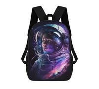 sinyumoney Cosmic Astronaut Portrait-3 Mochilas Impresas En 3D Para Niños 17inch Mochilas De Moda Informales Para El Día A Día, Bolsas De Viaje, Mochilas Informales Para Exteriores Para Niños Y Niñas