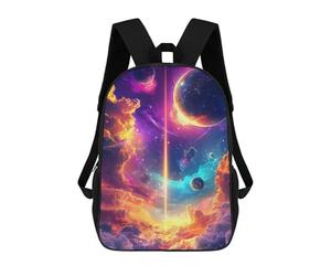 sinyumoney Cosmic Beam Neon Space Planets Clouds Nature Mochila Infantil Para Niñas, Mochila Escolar 3D, Mochila Para Niños Pequeños, Mochila Informal De Día, Mochila Escolar De Moda 17inch