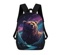 sinyumoney Cosmic Bear Majesty Mochila Escolar Infantil De 17 Pulgadas, Impresa En 3D, Estilo Casual, Para Niños, Ideal Para Viajes, Como Mochila Escolar O Para Llevar Libros.