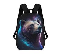 sinyumoney Cosmic Bear Portrait-11 Mochila Escolar Para Institutos De Secundaria Mochila Informal - Perfecta Para Viajes, Trabajo Y Uso Diario 17inch