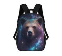 sinyumoney Cosmic Bear Portrait-12 Mochila Escolar Para Secundaria Y Preparatoria. Mochila Informal Para Hombres, Mujeres Y Adolescentes. 17inch