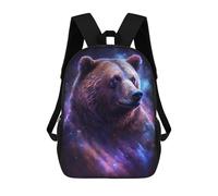 sinyumoney Cosmic Bear Portrait-18 Mochilas Para Niños 17inch Mochila Escolar Mochila Escolar Impresa En 3D Para Niños De Primaria Y Secundaria