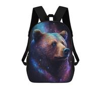 sinyumoney Cosmic Bear Portrait Art Print-5 Mochila Escolar De 17 Pulgadas Para Adolescentes, Con Estampado 3D, Ajustable Y Con Bolsillos, Ideal Para Niños, Niñas Y Estudiantes.