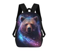 sinyumoney Cosmic Bear Portrait Art Print-6 Mochila Escolar Infantil De 17 Pulgadas Con Estampado 3D De Películas De Anime Para Niños, Mochila De Viaje, Mochila Escolar Infantil