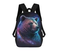 sinyumoney Cosmic Bear Portrait Artwork Mochilas De 17 Pulgadas Para Niños, Mochilas Escolares Impresas En 3D Para Estudiantes De Primaria Y Secundaria, Para Niños Y Niñas.