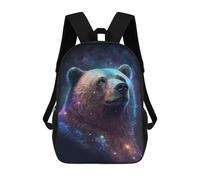 sinyumoney Cosmic Bear Portrait Print-2 Mochila Escolar Infantil Impresa En 3D Para Niños, Mochila De Viaje De Alta Capacidad, Mochilas Para Libros De 17 Pulgadas Para Niños
