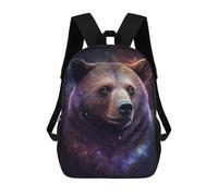sinyumoney Cosmic Bear Portrait Print Mochila Escolar Infantil De 17 Pulgadas, Impresa En 3D, Estilo Casual, Para Niños, Ideal Para Viajes, Como Mochila Escolar O Para Llevar Libros.