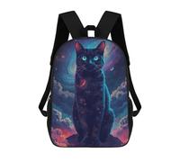sinyumoney Cosmic Black Cat Portrait Mochila Escolar Infantil De Moda Informal Mochilas Infantiles Impresas En 3D Mochila Grande Para Niño 17inch