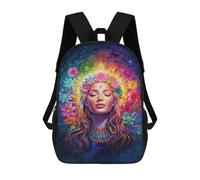 sinyumoney Cosmic Bloom Mochila Escolar Infantil De 17 Pulgadas, Mochila Escolar Impresa En 3D Para Niños De Primaria Y Secundaria