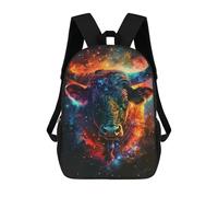 sinyumoney Cosmic Bull Art Print Mochila Escolar De Moda, Mochila Para Material Escolar, Mochila Impermeable Informal Para Hombres/mujeres 17inch
