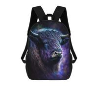 sinyumoney Cosmic Bull Portrait-2 Mochila Escolar, Mochila De Día, Mochila De Negocios, Mochila Impermeable Para Libros Para Niñas, Niños Y Adolescentes 17inch