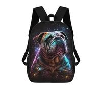 sinyumoney Cosmic Bulldog Art Print Mochila Escolar Infantil De 17 Pulgadas Con Estampado 3D De Películas De Anime Para Niños, Mochila De Viaje, Mochila Escolar Infantil