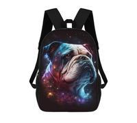 sinyumoney Cosmic Bulldog Portrait Print Mochila Infantil De 17 Pulgadas, Mochila Escolar Con Estampado 3D De Dibujos Animados Para Niños Y Adolescentes.