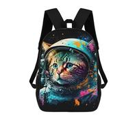 sinyumoney Cosmic Cat Adventure Mochila Escolar Impresa En 3D 17inch Mochila Escolar Infantil Mochilas De Viaje Mochila Informal De Moda Para Niños Y Estudiantes