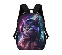 sinyumoney Cosmic Cat Astronaut Art Print-3 Mochila Mochila Informal Para El Día A Día, Para La Escuela, El Trabajo Y Los Viajes Para Hombres, Mujeres Y Adolescentes 17inch