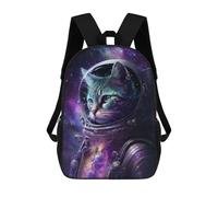 sinyumoney Cosmic Cat Astronaut Art Print-4 Mochila Escolar Infantil De 17 Pulgadas, Mochila Escolar Impresa En 3D Para Niños De Primaria Y Secundaria