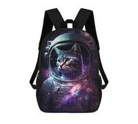 sinyumoney Cosmic Cat Astronaut Art Print-7 Mochila Escolar De 17 Pulgadas Impresa En 3D Mochilas Infantiles Mochila Genial Impresa En 3D Para Niños De Primaria Y Secundaria