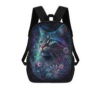 sinyumoney Cosmic Cat Fantasy Art Print Mochila Escolar, Mochila Para Portátil, Mochila Para Niños/niñas/adolescentes 17inch
