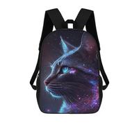 sinyumoney Cosmic Cat Fantasy Artwork Mochila Escolar Infantil De 17 Pulgadas, Impresa En 3D, Estilo Casual, Para Niños, Ideal Para Viajes, Como Mochila Escolar O Para Llevar Libros.