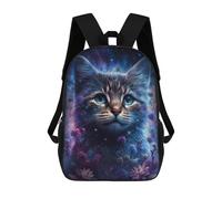 sinyumoney Cosmic Cat Fantasy Mochila Escolar De 17 Pulgadas Para Adolescentes, Con Estampado 3D, Ajustable Y Con Bolsillos, Ideal Para Niños, Niñas Y Estudiantes.