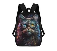 sinyumoney Cosmic Cat Glasses Art Print-3 Mochila Escolar Infantil De 17 Pulgadas Con Estampado 3D De Películas De Anime Para Niños, Mochila De Viaje, Mochila Escolar Infantil