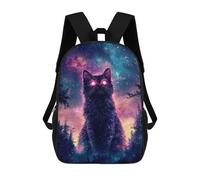 sinyumoney Cosmic Cat Mochila Escolar Infantil Impresa En 3D Para Niños, Mochilas De Viaje, Bolsas Para Libros Para Niños Estudiantes De Primaria 17inch