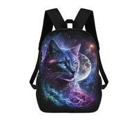 sinyumoney Cosmic Cat Moon Art Print-1 Mochila Escolar Infantil De 17 Pulgadas Con Estampado 3D, Mochila Moderna Para Niños, Mochilas De Viaje, Bolsas Para Libros, Mochila Escolar Infantil