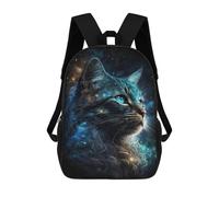 sinyumoney Cosmic Cat Portrait-1 Mochilas De 17 Pulgadas Para Niños, Mochilas Escolares Impresas En 3D Para Estudiantes De Primaria Y Secundaria, Para Niños Y Niñas.