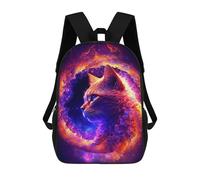 sinyumoney Cosmic Cat Portrait-12 Mochilas Escolares Para Niños Y Niñas, Mochilas Deportivas Informales Para Primaria, Mochilas De Gran Capacidad Para Libros 17inch