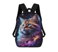 sinyumoney Cosmic Cat Portrait-55 Mochila Escolar Infantil De 17 Pulgadas Con Estampado 3D De Películas De Anime Para Niños, Mochila De Viaje, Mochila Escolar Infantil