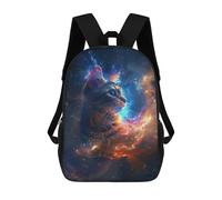sinyumoney Cosmic Cat Portrait Mochilas Impresas En 3D Para Niños 17inch Mochilas De Moda Informales Para El Día A Día, Bolsas De Viaje, Mochilas Informales Para Exteriores Para Niños Y Niñas