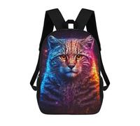 sinyumoney Cosmic Cat Portrait Mochilas Impresas En 3D Para Niños, Mochila Escolar, Mochila De Moda Para Niños De Primaria Y Secundaria 17inch