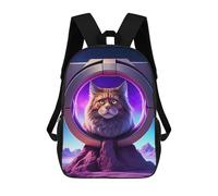 sinyumoney Cosmic Cats Eye View Mochila Escolar Secundaria Informal Para Viajes - Perfecta Para Viajes, Trabajo Y Uso Diario 17inch