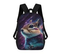 sinyumoney Cosmic Chipmunk Portrait-3 Mochilas Impresas En 3D Para Niños 17inch Mochilas De Moda Informales Para El Día A Día, Bolsas De Viaje, Mochilas Informales Para Exteriores Para Niños Y Niñas