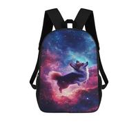 sinyumoney Cosmic Corgi Adventure-1 Mochila Escolar Infantil De 17 Pulgadas Con Estampado 3D De Películas De Anime Para Niños, Mochila De Viaje, Mochila Escolar Infantil
