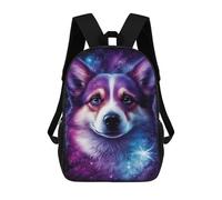 sinyumoney Cosmic Corgi Canvas Print 17inch Mochila Escolar Impresa En 3D Para Niños, Mochila Escolar Informal De Moda, Mochilas De Viaje Para Niños Y Estudiantes.