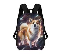 sinyumoney Cosmic Corgi Celestial Companion Mochila Escolar Mochila De Día Mochila De Negocios Mochila Impermeable Para Libros Para Niños/Niñas/Adolescentes 17inch