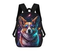 sinyumoney Cosmic Corgi Glasses Art Print-1 Mochilas De 17 Pulgadas Para Niños, Mochilas Escolares Impresas En 3D Para Estudiantes De Primaria Y Secundaria, Para Niños Y Niñas.