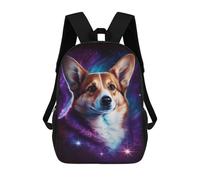 sinyumoney Cosmic Corgi Portrait-12 Mochilas Impresas En 3D Para Niños 17inch Mochilas De Moda Informales Para El Día A Día, Bolsas De Viaje, Mochilas Informales Para Exteriores Para Niños Y Niñas