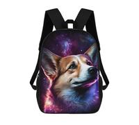 sinyumoney Cosmic Corgi Portrait-13 Mochila Escolar De 17 Pulgadas Para Adolescentes, Con Estampado 3D, Ajustable Y Con Bolsillos, Ideal Para Niños, Niñas Y Estudiantes.