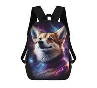sinyumoney Cosmic Corgi Portrait-21 Mochila Escolar Infantil Impresa En 3D Para Niños, Mochila De Viaje De Alta Capacidad, Mochilas Para Libros De 17 Pulgadas Para Niños
