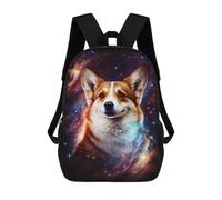 sinyumoney Cosmic Corgi Portrait-27 Mochila Escolar Infantil De 17 Pulgadas, Mochila Escolar Impresa En 3D Para Niños De Primaria Y Secundaria