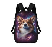 sinyumoney Cosmic Corgi Portrait-3 Mochila Escolar Infantil Impresa En 3D Para Niños, Mochila De Viaje De Alta Capacidad, Mochilas Para Libros De 17 Pulgadas Para Niños
