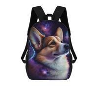 sinyumoney Cosmic Corgi Portrait-7 Mochila Escolar Infantil Impresa En 3D Para Niños, Mochila De Viaje De Alta Capacidad, Mochilas Para Libros De 17 Pulgadas Para Niños