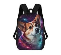 sinyumoney Cosmic Corgi Portrait-9 Mochila Escolar De 17 Pulgadas Para Adolescentes, Con Estampado 3D, Ajustable Y Con Bolsillos, Ideal Para Niños, Niñas Y Estudiantes.