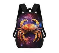 sinyumoney Cosmic Crab Artwork Mochila De Peluche Con Dibujos Animados, Mochila 3D Para Niños, Bolsa Escolar, Idea De Regalo De Cumpleaños Para Niños Y Niñas 17inch