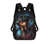 sinyumoney Cosmic Dachshund Art Print Mochila Escolar De 17 Pulgadas Para Adolescentes, Con Estampado 3D, Ajustable Y Con Bolsillos, Ideal Para Niños, Niñas Y Estudiantes.